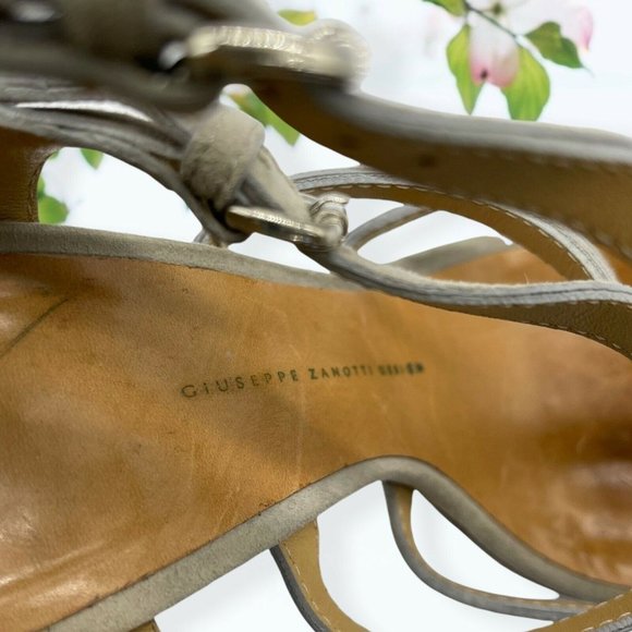 GIUSEPPE ZANOTTI Beige Suede GLADIATOR Platforms - Picture 8 of 9